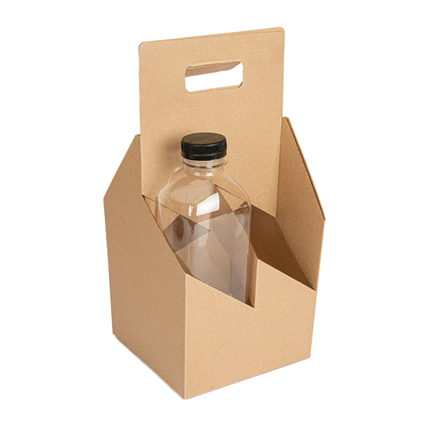 Garcia De Pou PORTA BOTELLINES 4 BOTELLINES 330 G/M2 15x15x32 CM NATURAL CARTÓN ONDULADO MICROCANAL (200 UNID.)