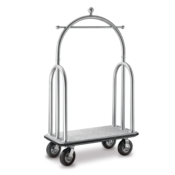 Garcia de pou PORTA MALETAS LUJO CON CÚPULA 112x61x187 CM PLATEADO INOX (1 UNID.)