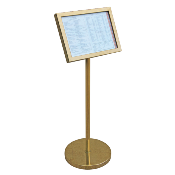 Garcia de pou PORTA MENÚ DIN-A3 CON PIE INCORPORADO Ø 35x115 CM DORADO METAL (1 UNID.)
