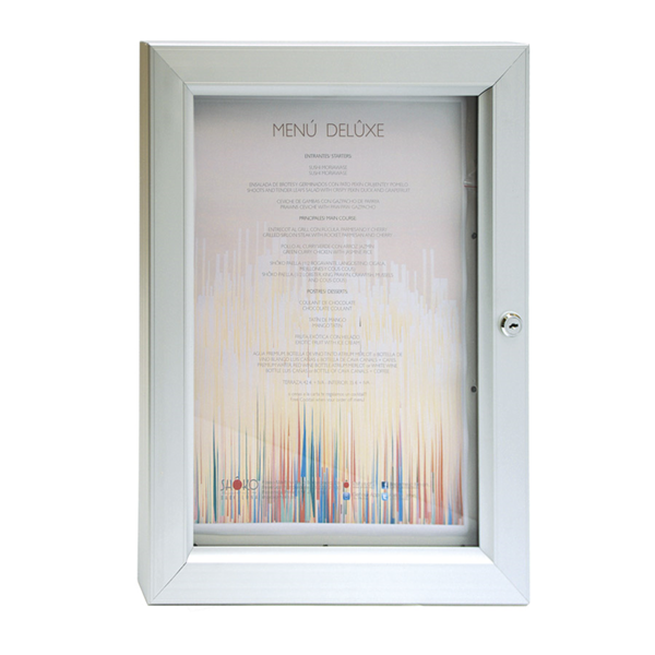 Garcia de pou PORTA MENÚ LUMINOSO DIN-A3 40x52x3 2 CM PLATEADO METAL (1 UNID.)