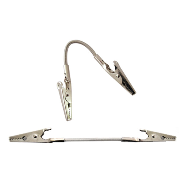 Garcia de pou PORTAETIQUETAS DOBLE "ALLIGATOR" 1x15 5 (h) CM PLATEADO INOX (12 UNID.)
