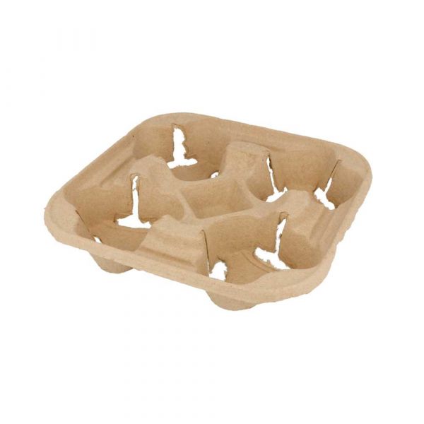 Garcia de pou PORTAVASOS 4 VASOS 22x22 CM NATURAL CARTÓN (300 UNID.)