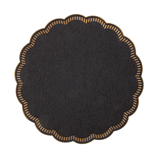 Garcia de pou POSAVASOS 9 CAPAS 8x18 G/M2 + (30+12) G/M2 Ø9 CM NEGRO TISSUE (3000 UNID.)