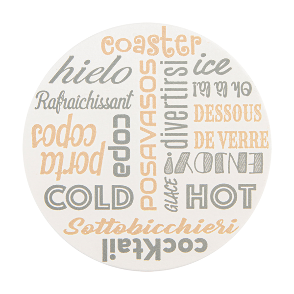 Garcia de pou POSAVASOS 'PAROLE' 210 G/M2 Ø 9 CM BLANCO CARTONCILLO (6000 UNID.)