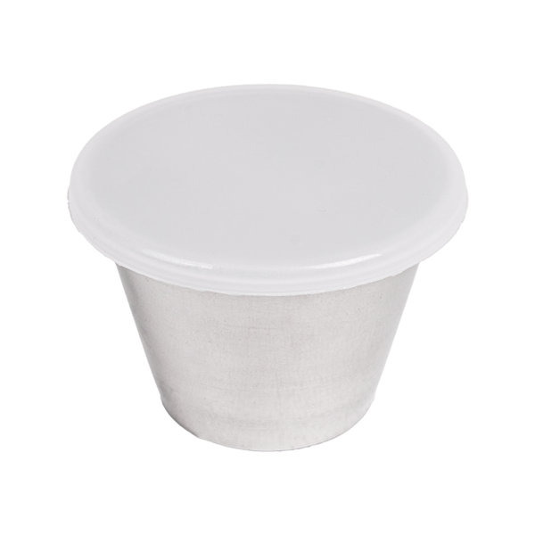 Garcia de pou RAMEQUINES CON TAPA 'ARTINOX' 75 ML Ø 6x4 5 CM PLATEADO INOX + LDPE (72 UNID.)