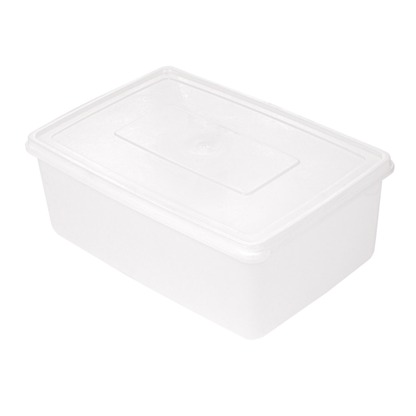 Garcia de pou RECIPIENTE ALIMENTOS + TAPA INCORPORADA 3150 ML 26x18x10 CM BLANCO PP (1 UNID.)