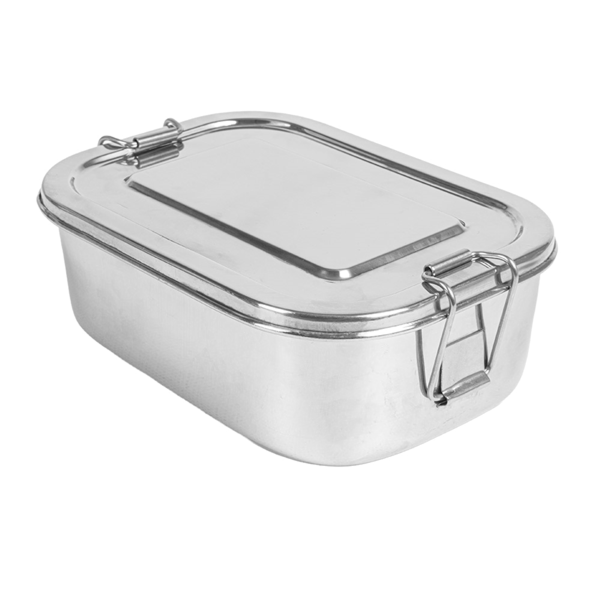 Garcia de pou RECIPIENTE CON TAPA 'ARTINOX' 1300 ML 18x13x5 CM PLATEADO INOX (12 UNID.)