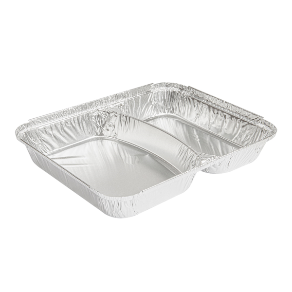 Garcia de pou RECIPIENTES 2 COMPARTIMENTOS 520/530 ML 22 7x17 7x3 CM ALUMINIO (800 UNID.)