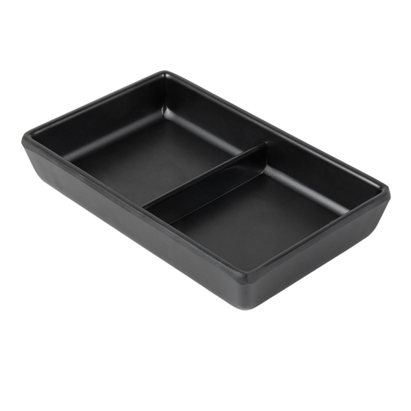 Garcia de pou RECIPIENTES 2 COMPARTIMENTOS 'ASAMI WARE' 13 1x8 8x2 5 CM NEGRO MELAMINA (12 UNID.)