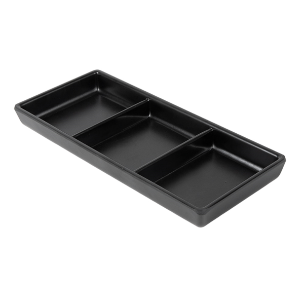 Garcia de pou RECIPIENTES 3 COMPARTIMENTOS 'ASAMI WARE' 19 8x8 8x2 5 CM NEGRO MELAMINA (15 UNID.)