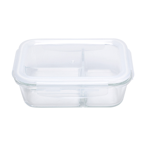 Garcia de pou RECIPIENTES CON TAPA 2 COMPARTIMENTOS 1500 ML 23 2x17 5x8 CM TRANSPARENTE CRISTAL (6 UNID.)