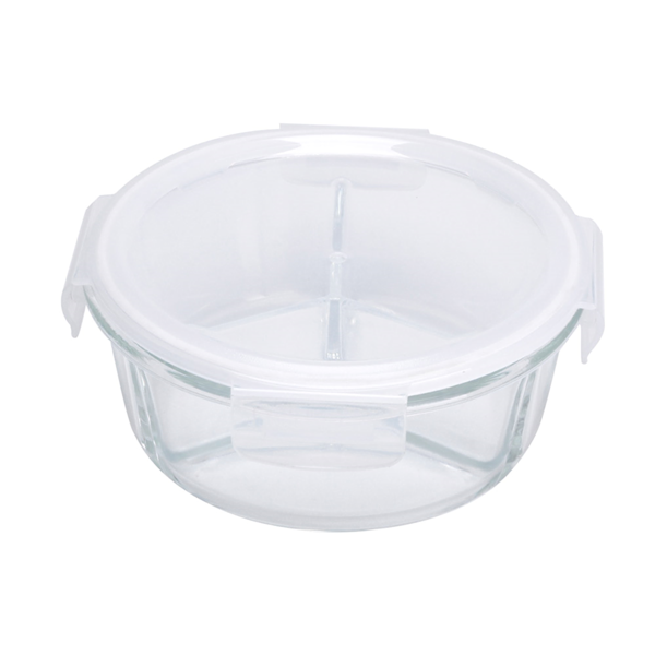 Garcia de pou RECIPIENTES CON TAPA 3 COMPARTIMENTOS 950 ML Ø17 2/6 6x7 5CM TRANSPARENTE CRISTAL (6 UNID.)