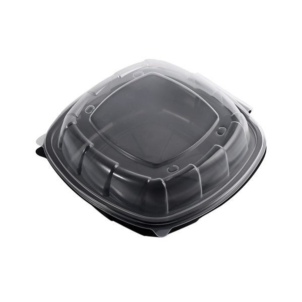Garcia de pou RECIPIENTES CON TAPA BISAGRA MICROONDABLES 1170 ML 23x23 3x8 2 CM NEGRO PP (100 UNID.)