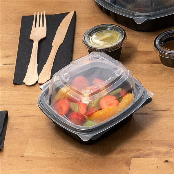 Garcia De Pou RECIPIENTES CON TAPA BISAGRA MICROONDABLES 468 ML 15 1x15 7x8 3 CM NEGRO PP (180 UNID.)