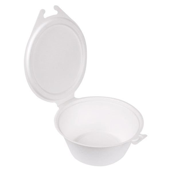 Garcia de pou RECIPIENTES CON TAPAS BISAGRA 'BIONIC' 600 ML 18x13 5x5 CM BLANCO BAGAZO (300 UNID.)