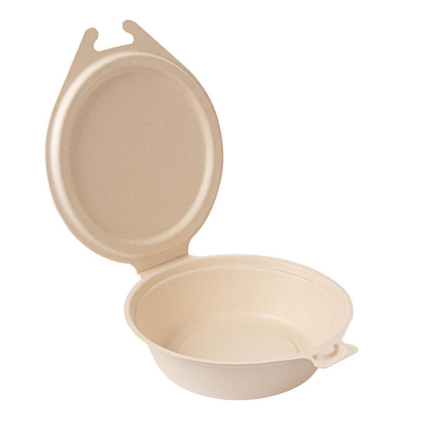 Garcia de pou RECIPIENTES CON TAPAS BISAGRA 'BIONIC' 600 ML 18x13 5x5 CM NATURAL BAGAZO (300 UNID.)