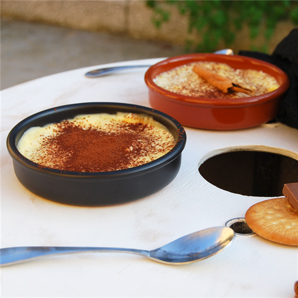 Garcia De Pou RECIPIENTES DE LOZA PARA CREMA CATALANA 220 ML Ø12x2 6 CM NEGRO CERÁMICA (44 UNID.)