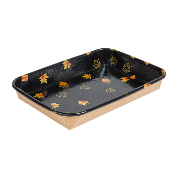 Garcia de pou RECIPIENTES PARA "SUSHI" 20PE + 280 +16PE G/M2 18 5x12 9x2 4 CM NEGRO KRAFT (600 UNID.)