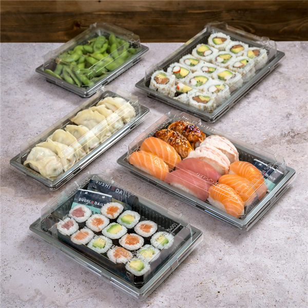 Garcia De Pou RECIPIENTES PARA "SUSHI" 442 ML 22 9x15 5x2 1 CM PLATEADO RPET (140 UNID.)