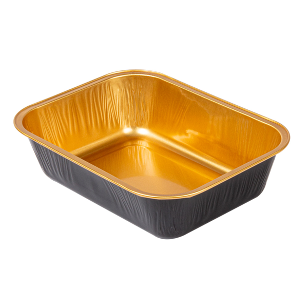 Garcia De Pou RECIPIENTES PASTELERÍA 280 ML 13 5x10 2x3 5 CM ORO/NEGRO ALUMINIO (100 UNID.)