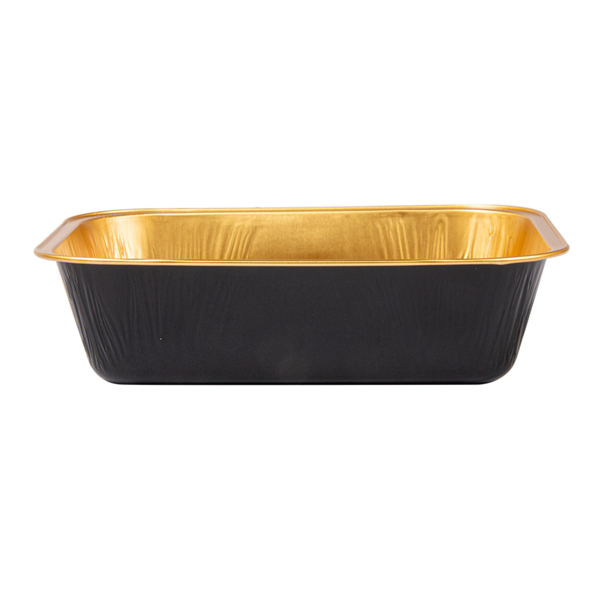 Garcia De Pou RECIPIENTES PASTELERÍA 280 ML 13 5x10 2x3 5 CM ORO/NEGRO ALUMINIO (100 UNID.)