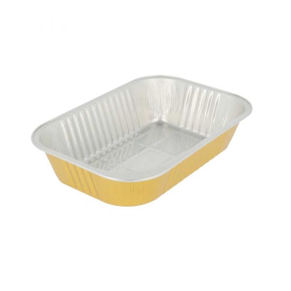 Garcia de pou RECIPIENTES PASTELERÍA 620 ML 18 8x12 8x4 5 CM PLATA/ORO ALUMINIO (100 UNID.)
