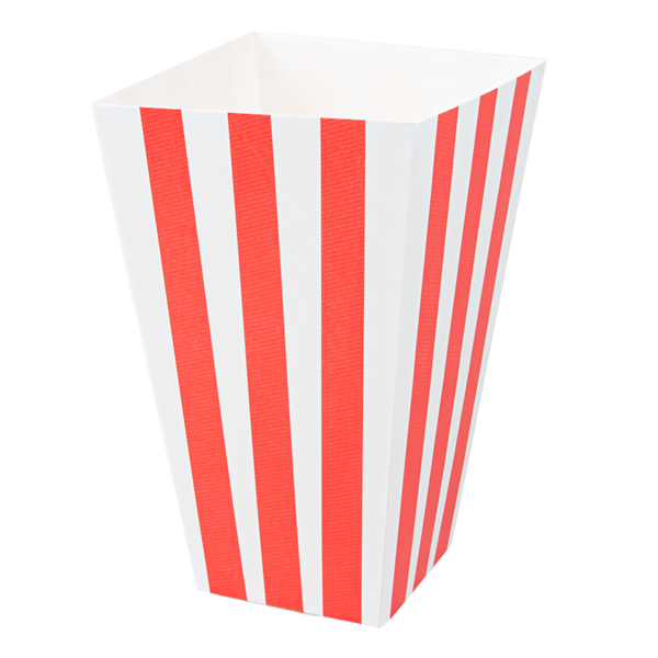 Garcia De Pou RECIPIENTES POP CORNS 'THEPACK STRIPES' 3 L 230 G/M2 9x14x23 CM BLANCO CARTÓN ONDULADO NANO-MICRO (600 UNID.)