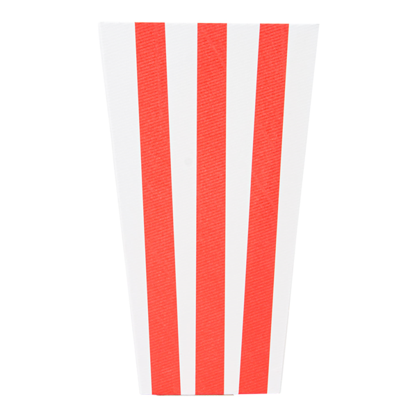 Garcia De Pou RECIPIENTES POP CORNS 'THEPACK STRIPES' 3 L 230 G/M2 9x14x23 CM BLANCO CARTÓN ONDULADO NANO-MICRO (600 UNID.)