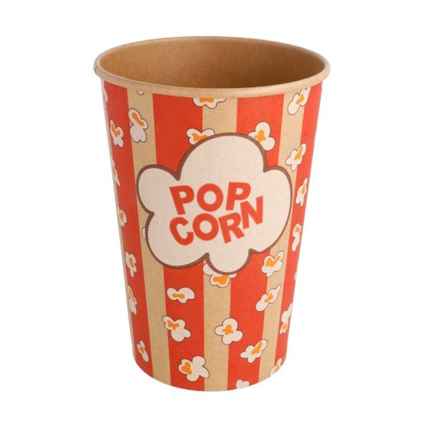 Garcia de pou RECIPIENTES POPCORN 1380 ML 230 +20 PE G/M2 Ø 12/8 8x17 5 CM KRAFT (500 UNID.)