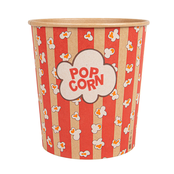 Garcia De Pou RECIPIENTES POPCORN 3900 ML 300 +20 PE G/M2 Ø 18 5/14 5x19 5 CM KRAFT (150 UNID.)