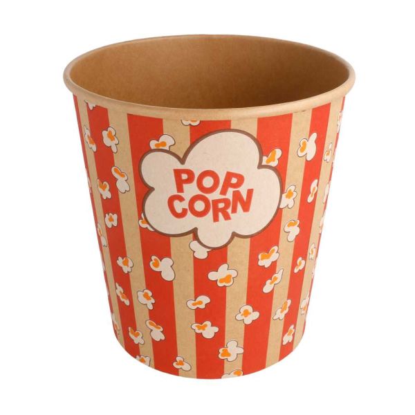 Garcia de pou RECIPIENTES POPCORN 3900 ML 300 +20 PE G/M2 Ø 18 5/14 5x19 5 CM KRAFT (150 UNID.)