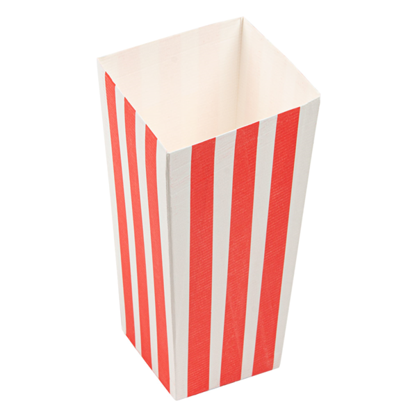 Garcia De Pou RECIPIENTES POPCORN 'THEPACK STRIPES' 1 L 230 G/M2 6 5x8 7x17 4 CM BLANCO CARTÓN ONDULADO NANO-MICRO (600 UNID.)