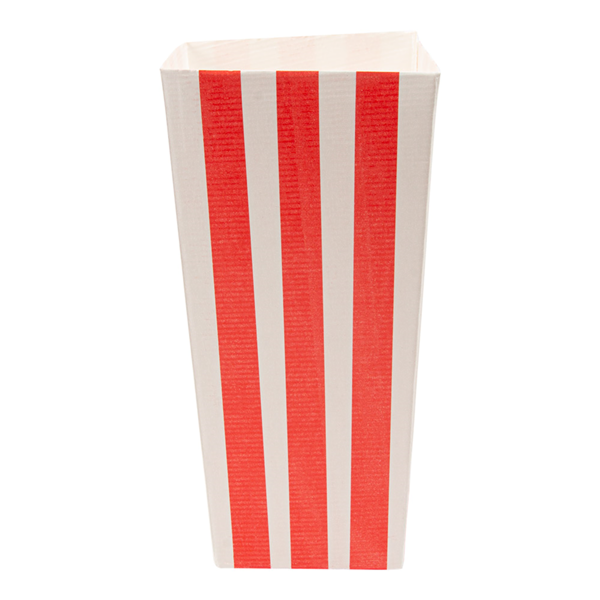 Garcia De Pou RECIPIENTES POPCORN 'THEPACK STRIPES' 1 L 230 G/M2 6 5x8 7x17 4 CM BLANCO CARTÓN ONDULADO NANO-MICRO (600 UNID.)