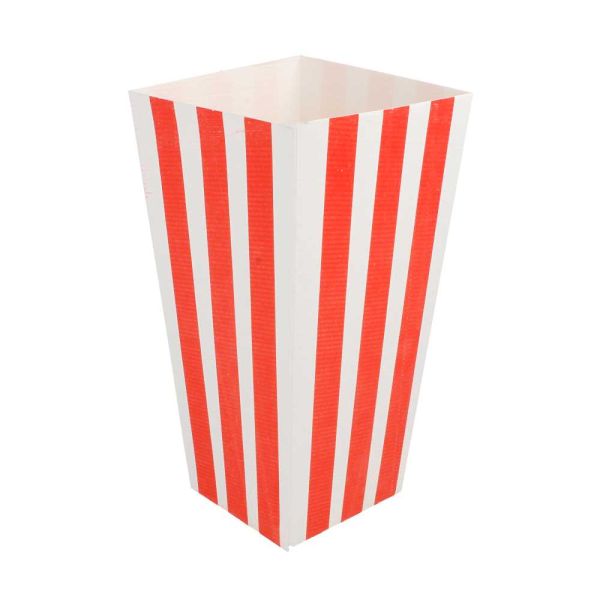 Garcia de pou RECIPIENTES POPCORN 'THEPACK STRIPES' 1 L 230 G/M2 6 5x8 7x17 4 CM BLANCO CARTÓN ONDULADO NANO-MICRO (600 UNID.)