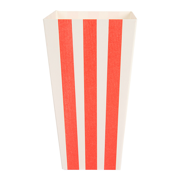 Garcia De Pou RECIPIENTES POPCORN 'THEPACK STRIPES' 2 L 230 G/M2 8x11x20 5 CM BLANCO CARTÓN ONDULADO NANO-MICRO (600 UNID.)