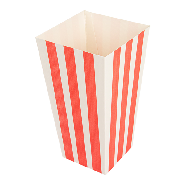 Garcia de pou RECIPIENTES POPCORN 'THEPACK STRIPES' 2 L 230 G/M2 8x11x20 5 CM BLANCO CARTÓN ONDULADO NANO-MICRO (600 UNID.)