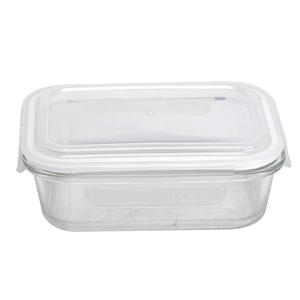 Garcia de pou RECIPIENTES RECTANGULARES CON TAPA 640 ML 18x13 2x6 5 CM TRANSPARENTE CRISTAL (6 UNID.)