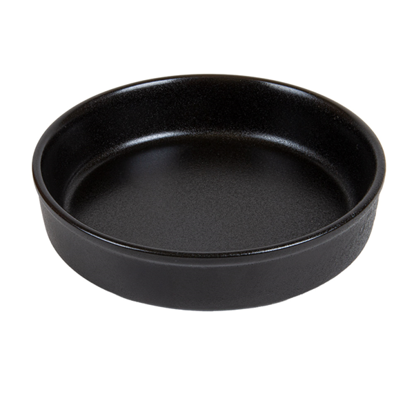 Garcia de pou RECIPIENTES REDONDOS 'SLATE' 'AKALA' Ø 18x3 8 CM NEGRO PORCELANA (6 UNID.)