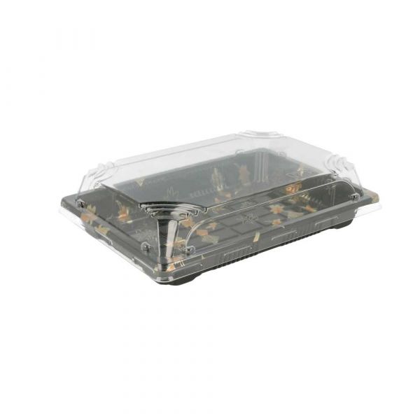 Garcia de pou RECIPIENTES + TAPAS PARA "SUSHI" 18 8x13 3x4 5 CM NEGRO PS (400 UNID.)