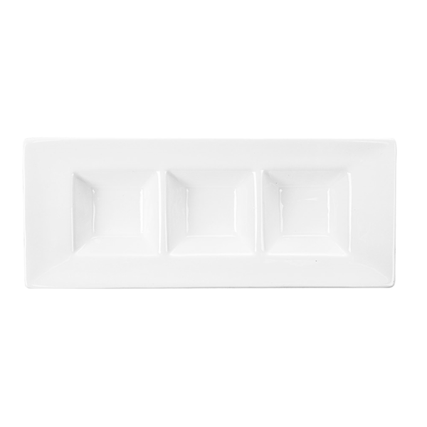 Garcia De Pou RECTÁNGULOS 3 COMPARTIMENTOS 26 CM BLANCO PORCELANA (6 UNID.)