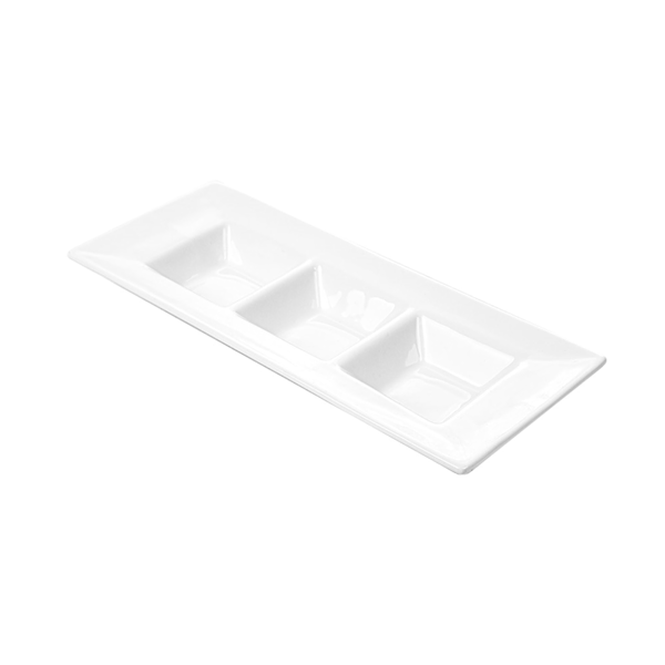 Garcia De Pou RECTÁNGULOS 3 COMPARTIMENTOS 26 CM BLANCO PORCELANA (6 UNID.)