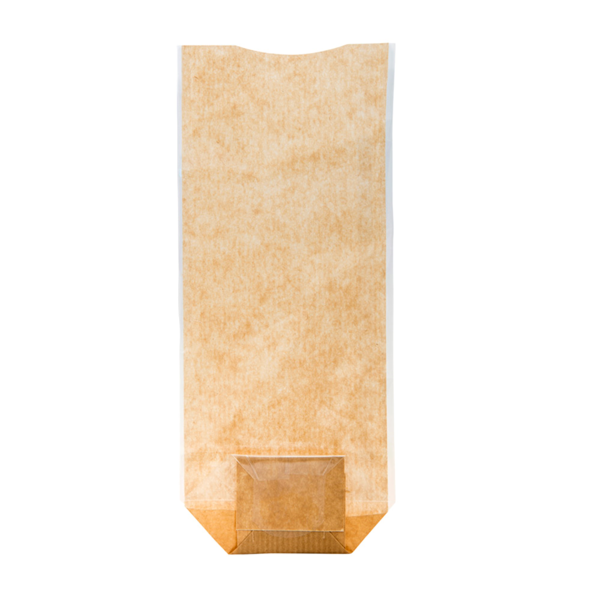 Garcia de pou SACHETS CON BASE Y VENTANA PP 10x22 CM NATURAL KRAFT (100 UNID.)