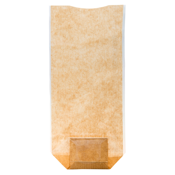 Garcia de pou SACHETS CON BASE Y VENTANA PP 14x30 5 CM NATURAL KRAFT (100 UNID.)