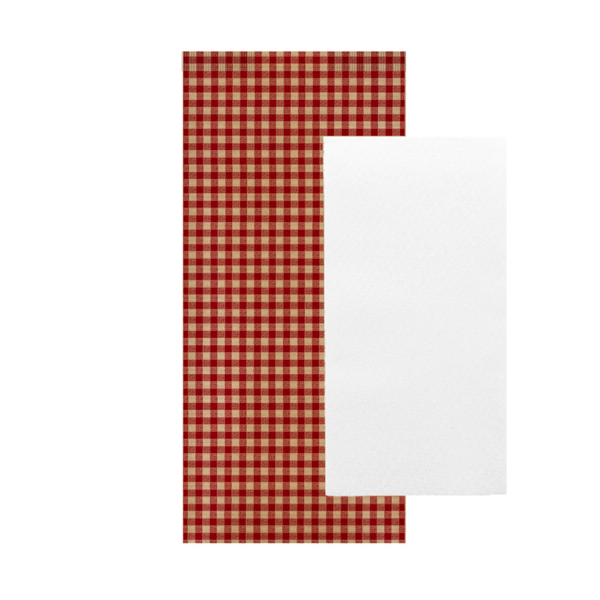Garcia de pou SERVILLETAS BLANCAS ENF. 'AIRLAID' 32x40 CM 'JUST IN TIME CLOSED' 40 + 10PE G/M2 11x25 CM ROJO VICHY KRAFT VERJURADO (300 UNID.)