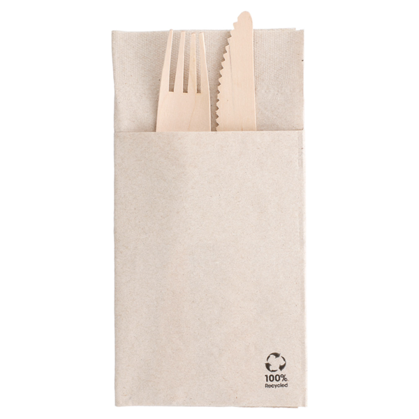 Garcia de pou SERVILLETAS CANGURO ECOLABEL 2 CAPAS 18 G/M2 40x40 CM NATURAL TISSUE RECICLADO (1000 UNID.)