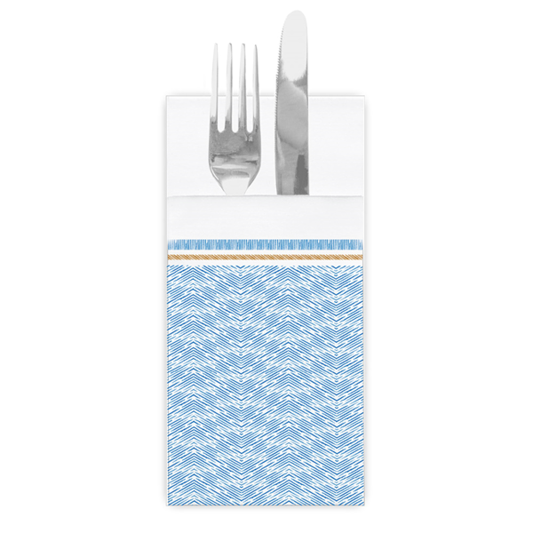 Garcia de pou SERVILLETAS CANGURO 'LIKE LINEN - AZUR' 70 G/M2 40x40 CM BLANCO/AZUL SPUNLACE (700 UNID.)