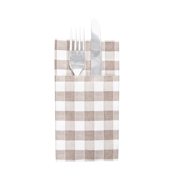 Garcia de pou SERVILLETAS CANGURO 'LIKE LINEN - VICHY' 70 G/M2 40x40 CM TAUPE SPUNLACE (700 UNID.)