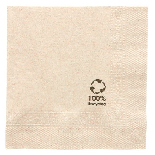 Garcia de pou SERVILLETAS ECOLABEL 2 CAPAS 18 G/M2 25x25 CM NATURAL TISSUE RECICLADO (4800 UNID.)