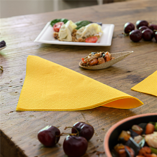Garcia De Pou SERVILLETAS ECOLABEL 2 CAPAS 18 G/M2 39x39 CM AMARILLO SOL TISSUE (1600 UNID.)