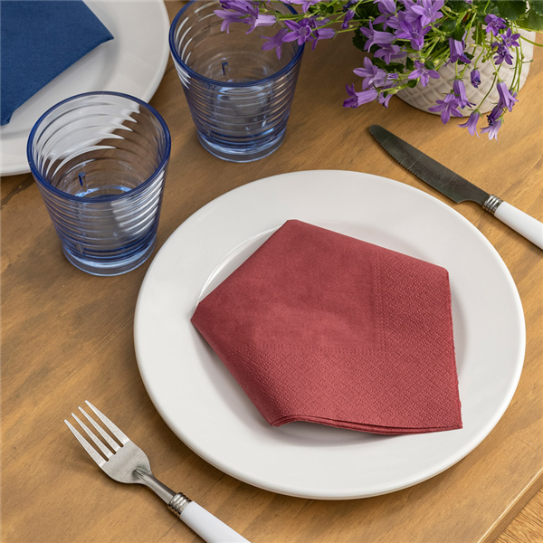 Garcia De Pou SERVILLETAS ECOLABEL 2 CAPAS 18 G/M2 39x39 CM BURDEOS TISSUE (1600 UNID.)